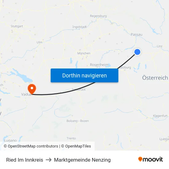 Ried Im Innkreis to Marktgemeinde Nenzing map