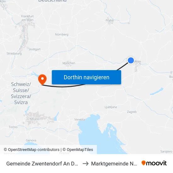 Gemeinde Zwentendorf An Der Donau to Marktgemeinde Nenzing map