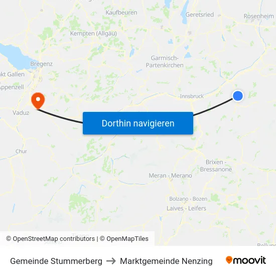 Gemeinde Stummerberg to Marktgemeinde Nenzing map