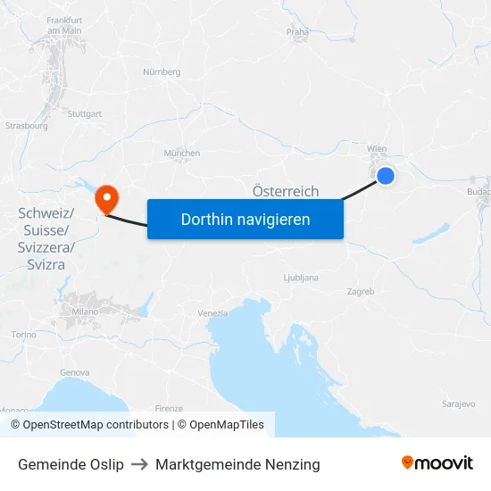 Gemeinde Oslip to Marktgemeinde Nenzing map