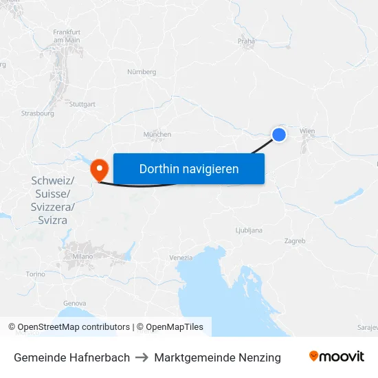 Gemeinde Hafnerbach to Marktgemeinde Nenzing map