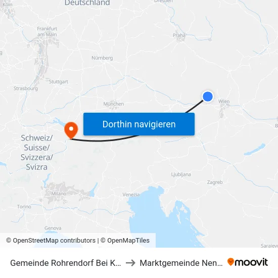 Gemeinde Rohrendorf Bei Krems to Marktgemeinde Nenzing map