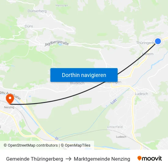 Gemeinde Thüringerberg to Marktgemeinde Nenzing map