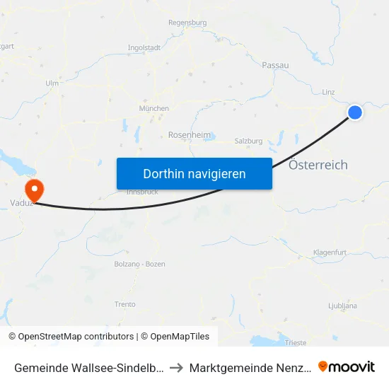 Gemeinde Wallsee-Sindelburg to Marktgemeinde Nenzing map