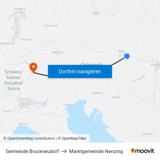 Gemeinde Bruckneudorf to Marktgemeinde Nenzing map