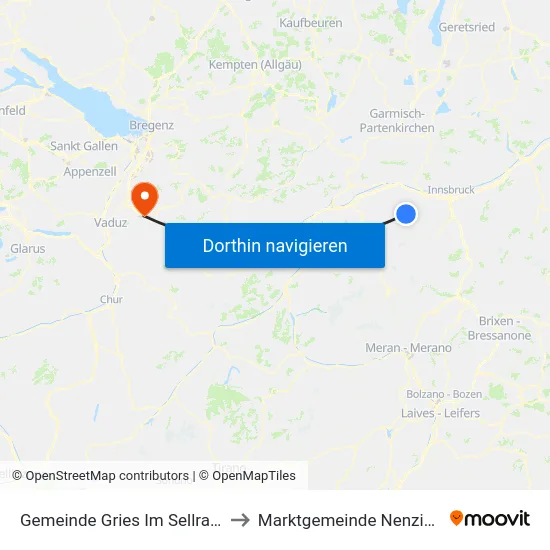 Gemeinde Gries Im Sellrain to Marktgemeinde Nenzing map
