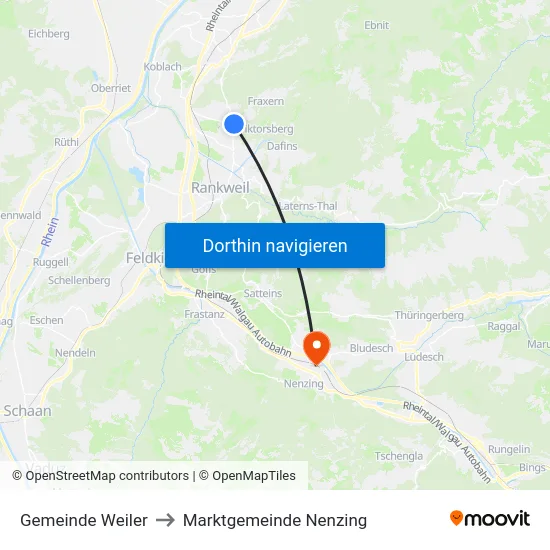 Gemeinde Weiler to Marktgemeinde Nenzing map