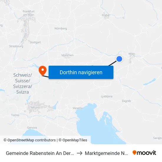 Gemeinde Rabenstein An Der Pielach to Marktgemeinde Nenzing map
