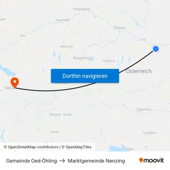 Gemeinde Oed-Öhling to Marktgemeinde Nenzing map