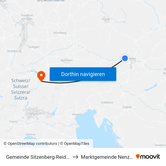 Gemeinde Sitzenberg-Reidling to Marktgemeinde Nenzing map