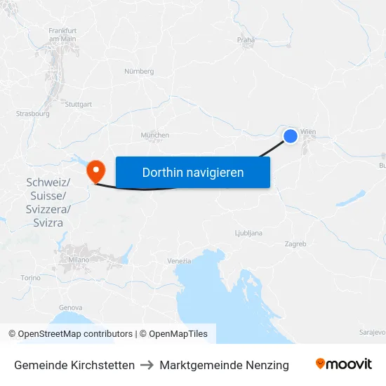 Gemeinde Kirchstetten to Marktgemeinde Nenzing map