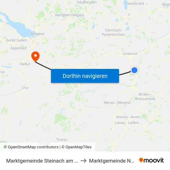Marktgemeinde Steinach am Brenner to Marktgemeinde Nenzing map