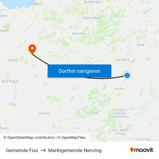 Gemeinde Fiss to Marktgemeinde Nenzing map