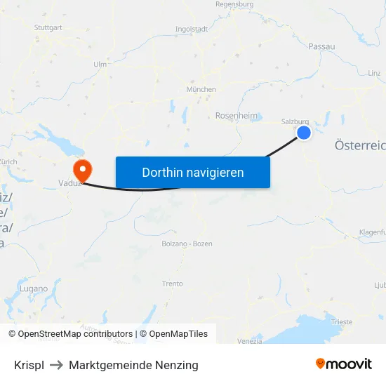 Krispl to Marktgemeinde Nenzing map