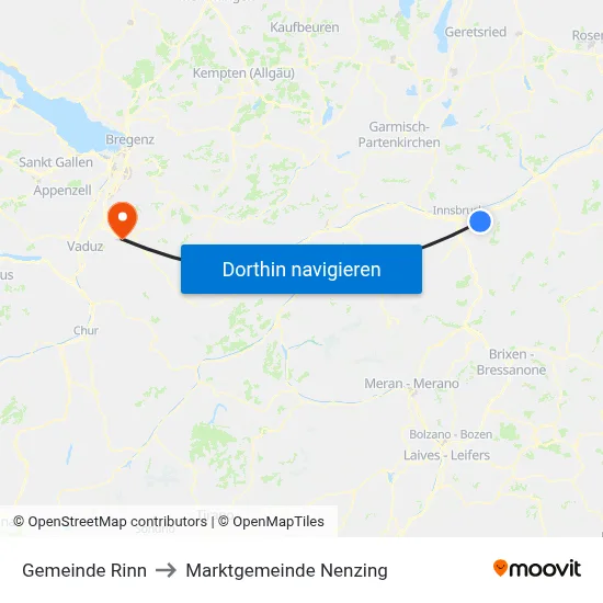 Gemeinde Rinn to Marktgemeinde Nenzing map