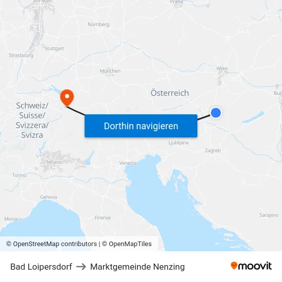Bad Loipersdorf to Marktgemeinde Nenzing map