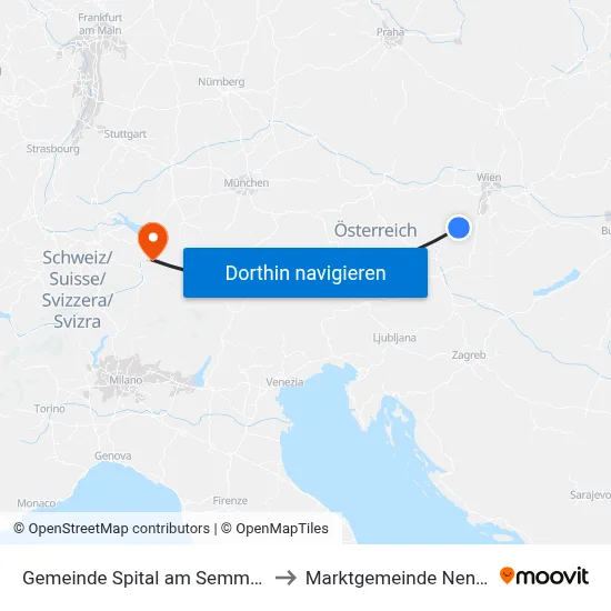Gemeinde Spital am Semmering to Marktgemeinde Nenzing map