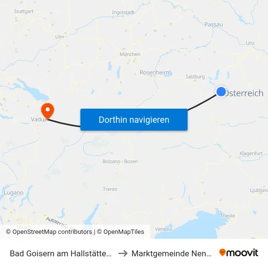 Bad Goisern am Hallstättersee to Marktgemeinde Nenzing map