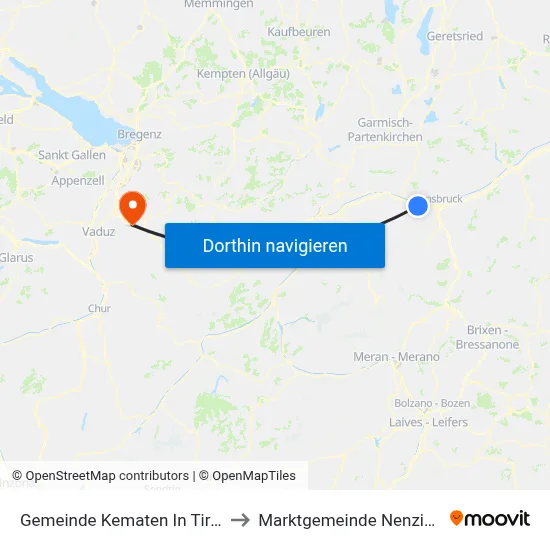 Gemeinde Kematen In Tirol to Marktgemeinde Nenzing map