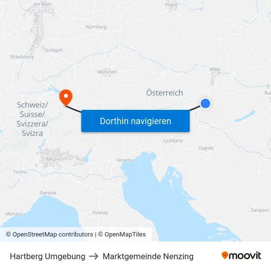 Hartberg Umgebung to Marktgemeinde Nenzing map