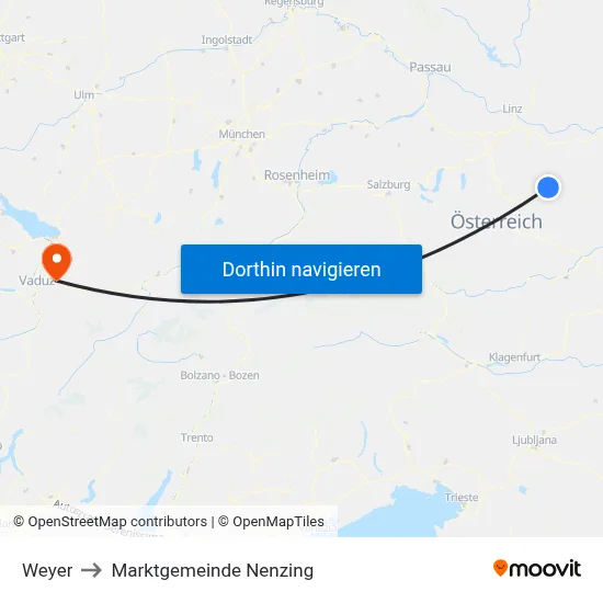 Weyer to Marktgemeinde Nenzing map