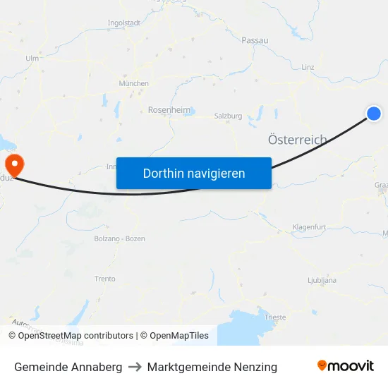 Gemeinde Annaberg to Marktgemeinde Nenzing map