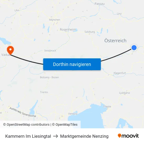 Kammern Im Liesingtal to Marktgemeinde Nenzing map