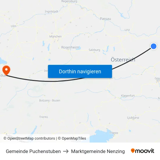 Gemeinde Puchenstuben to Marktgemeinde Nenzing map