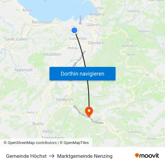 Gemeinde Höchst to Marktgemeinde Nenzing map