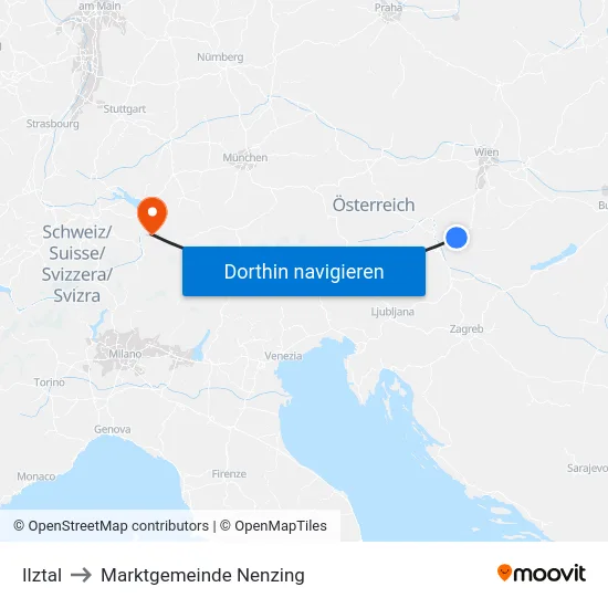 Ilztal to Marktgemeinde Nenzing map