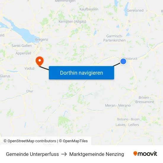 Gemeinde Unterperfuss to Marktgemeinde Nenzing map