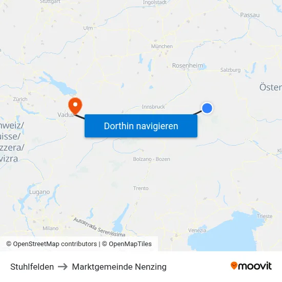 Stuhlfelden to Marktgemeinde Nenzing map