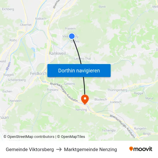 Gemeinde Viktorsberg to Marktgemeinde Nenzing map