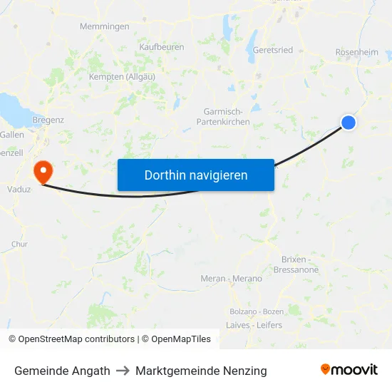 Gemeinde Angath to Marktgemeinde Nenzing map