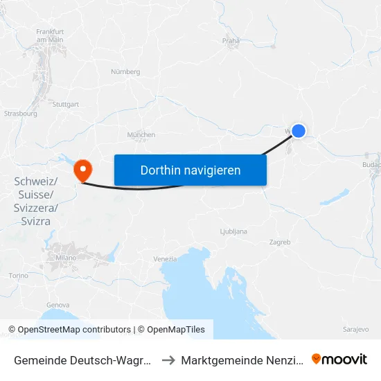 Gemeinde Deutsch-Wagram to Marktgemeinde Nenzing map