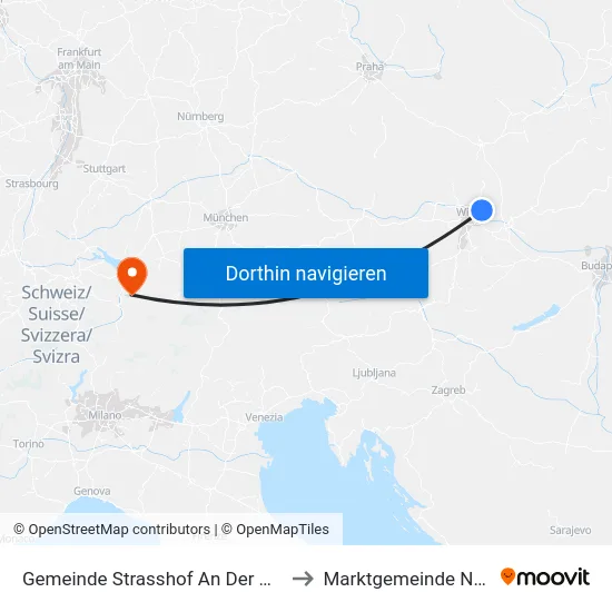 Gemeinde Strasshof An Der Nordbahn to Marktgemeinde Nenzing map