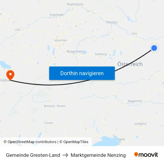 Gemeinde Gresten-Land to Marktgemeinde Nenzing map