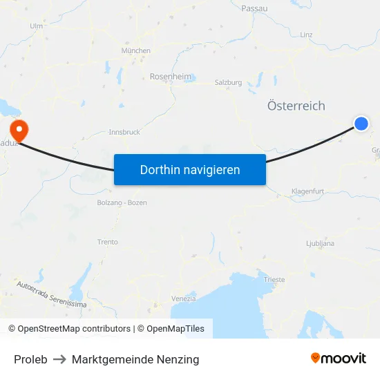 Proleb to Marktgemeinde Nenzing map