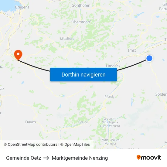 Gemeinde Oetz to Marktgemeinde Nenzing map