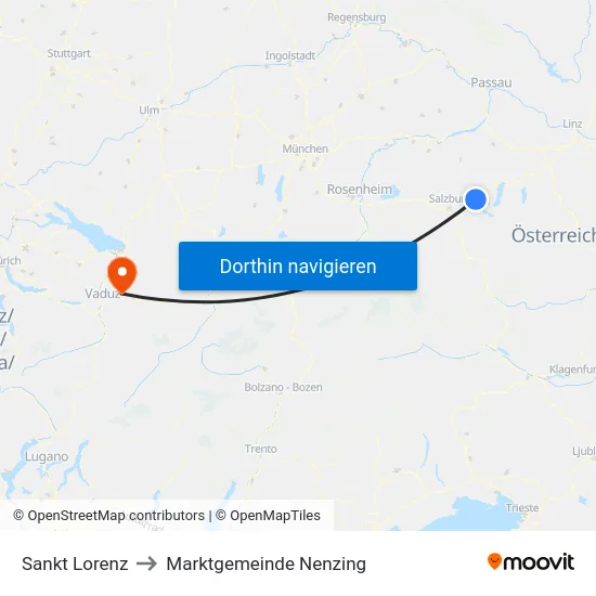 Sankt Lorenz to Marktgemeinde Nenzing map