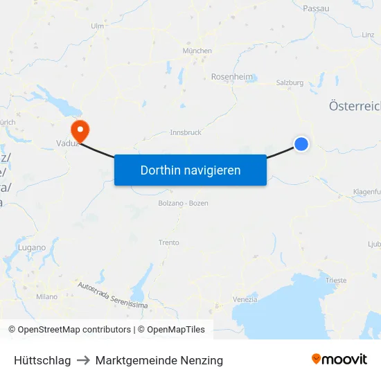 Hüttschlag to Marktgemeinde Nenzing map