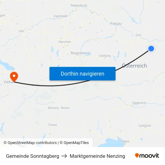 Gemeinde Sonntagberg to Marktgemeinde Nenzing map