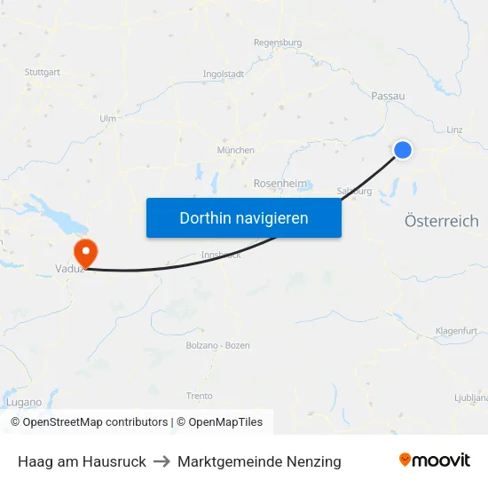 Haag am Hausruck to Marktgemeinde Nenzing map