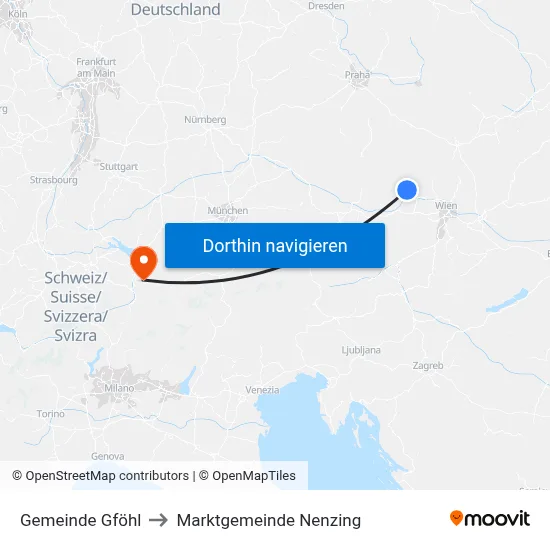 Gemeinde Gföhl to Marktgemeinde Nenzing map