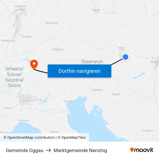 Gemeinde Oggau to Marktgemeinde Nenzing map