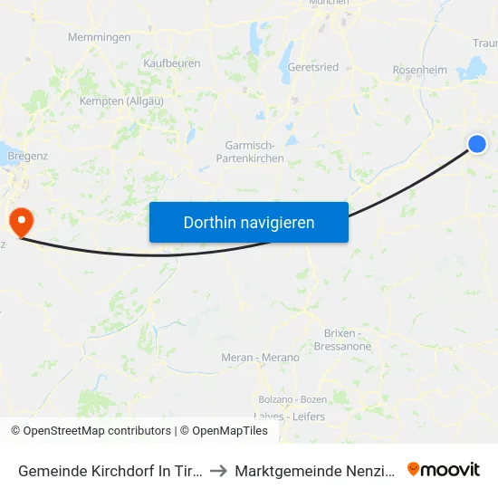 Gemeinde Kirchdorf In Tirol to Marktgemeinde Nenzing map