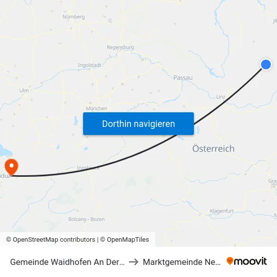 Gemeinde Waidhofen An Der Thaya to Marktgemeinde Nenzing map