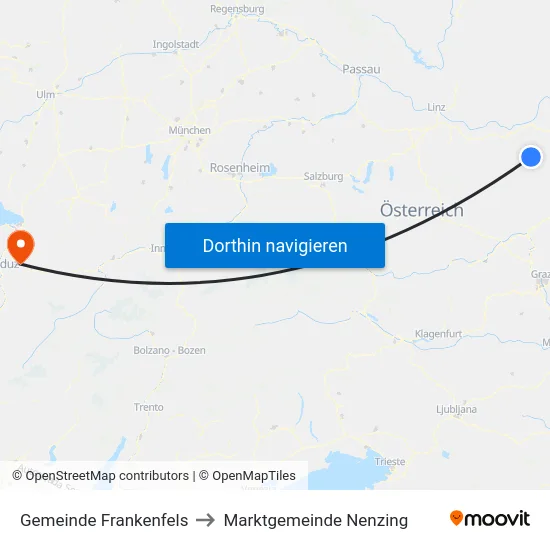 Gemeinde Frankenfels to Marktgemeinde Nenzing map