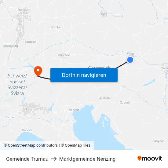 Gemeinde Trumau to Marktgemeinde Nenzing map