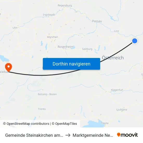 Gemeinde Steinakirchen am Forst to Marktgemeinde Nenzing map